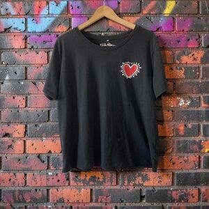 Keith Haring Foundation Heart Black Graphic Tee XXL #artcore